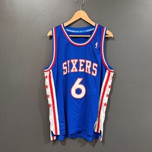 Philadelphia Sixers Blue Basketball Jersey Julius Erving